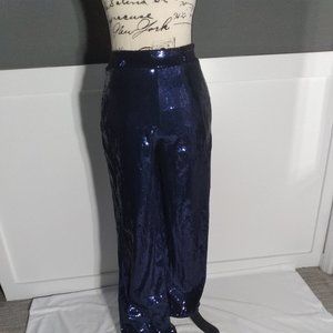 Holiday Navy Blue Sequined Trousers